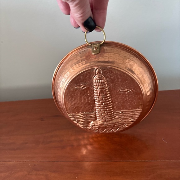 Vintage Solid Copper Lighthouse Mold | 6” Round | Nautical Coastal Wall Decor - Picture 2 of 6